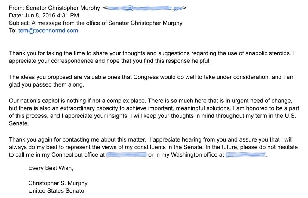 Letter from Senator Christopher Murphy