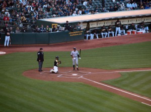 picture of Alex Rodriguez up to bat against Oakland in 2010.