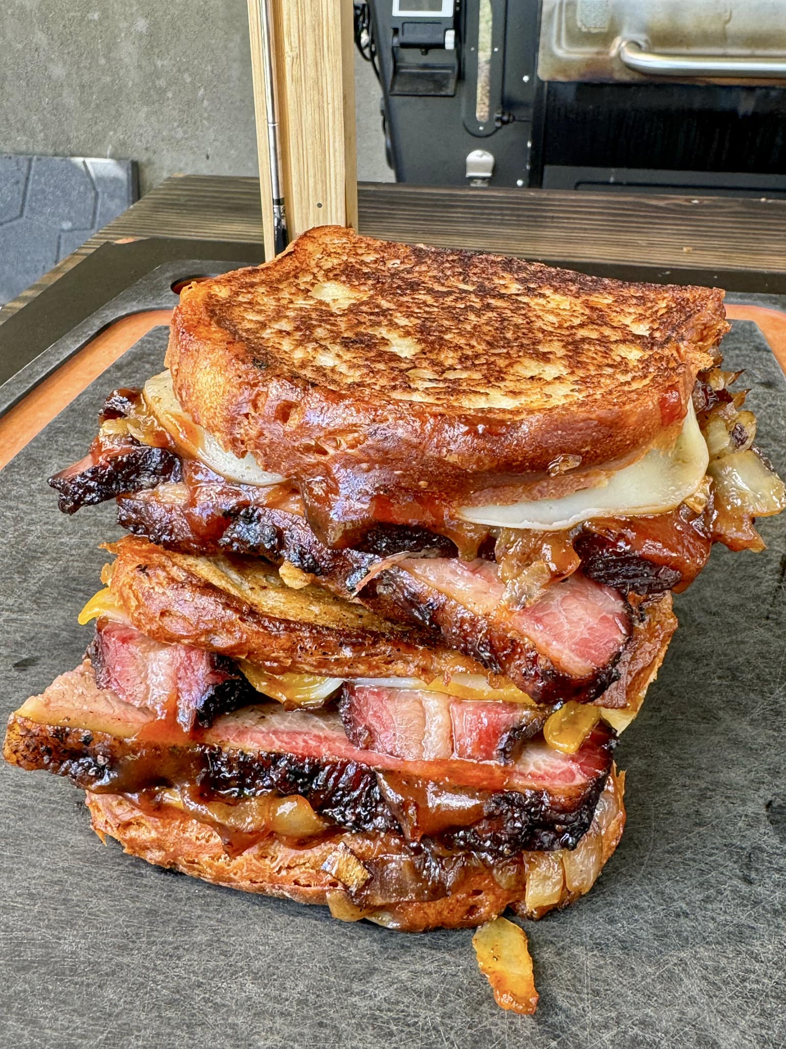 BBQ brisket melts, brisket sandwich, BBQ sandwich recipe, melted cheese sandwich, smoked brisket, comfort food, cheesy brisket melts, grilled sandwich, BBQ sauce, hearty sandwich recipe, brisket and cheese, Texas toast sandwich, sourdough melts, pickled onion topping, jalapeño sandwich, coleslaw sandwich, leftover brisket recipe, savory sandwich, easy brisket melts, indulgent lunch, BBQ dinner idea, melted cheese recipe, skillet sandwich, sandwich grilling, brisket melt ideas, smoky flavors, sandwich comfort food, BBQ brisket melts recipe, hearty meal, grilled cheese twist.