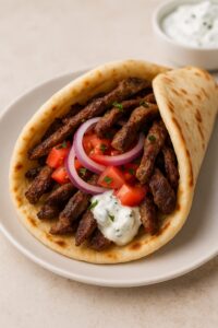 Greek gyro, lamb gyro, healthy gyro recipe, gyro history, Mediterranean diet, athlete meal, street food, Greek cuisine, protein-rich meals, nutritious lunch, fast recovery foods, post-workout meals, lamb recipe, Greek wrap, high-protein wrap, traditional gyro, easy gyro recipe, food for athletes, lamb health benefits, Mediterranean street food, healthy lamb recipe, pita wrap, gyro for muscle building, nutrient-dense meal, Greek yogurt sauce, Greek spices, meal prep ideas, international flavors, clean eating