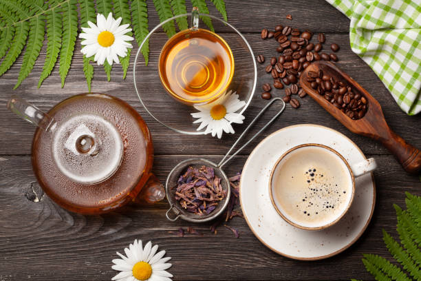 coffee, tea, herbal tea, green tea, black tea, espresso, latte, cappuccino, cold brew, iced tea, tea blends, caffeine, decaf coffee, matcha, chai, tea culture, coffee culture, brewing methods, specialty coffee, loose leaf tea, tea bags, health benefits, antioxidants, morning drinks, coffee beans, tea leaves, artisanal tea, third wave coffee, sustainable coffee, organic tea, fair trade coffee