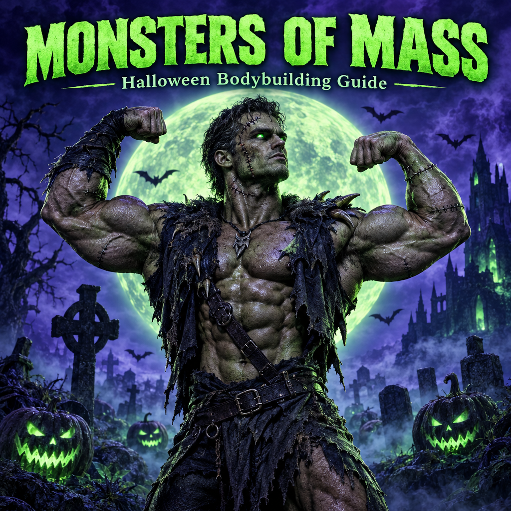 Halloween bodybuilding, monster physique, bodybuilding costumes, Halloween fitness, bodybuilding nutrition, gym Halloween, Frankenstein costume, zombie bodybuilder, muscle building, fitness lifestyle, bodybuilding photography, female bodybuilding, Steroidology